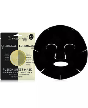 The Crème Shop Fusion Face Sheet Mask - 5 Pack (Charcoal & Lemon)