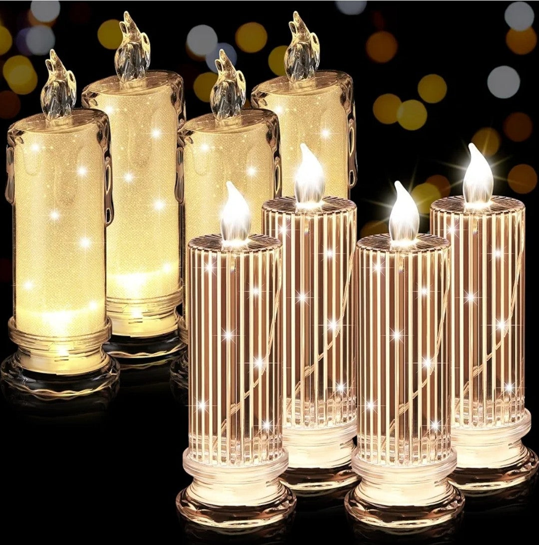 7" x 2.5" LED Pillar Candles (Set of 8)