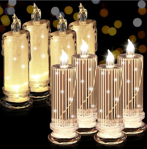 7" x 2.5" LED Pillar Candles (Set of 8)