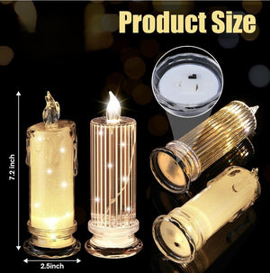 7" x 2.5" LED Pillar Candles (Set of 8)
