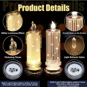 7" x 2.5" LED Pillar Candles (Set of 8)