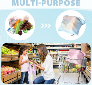 24 Reusable Grocery Bags – Foldable, Washable Totes in 6 Macaron Colors