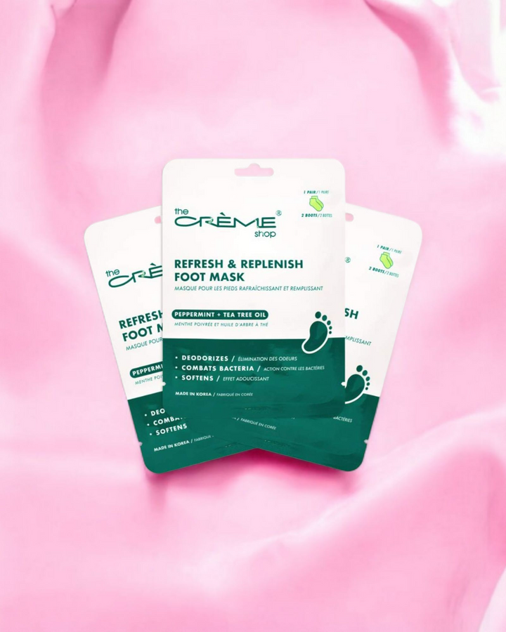 The Crème Shop Foot Mask - 3 Pack (Peppermint & Tea Tree Oil)