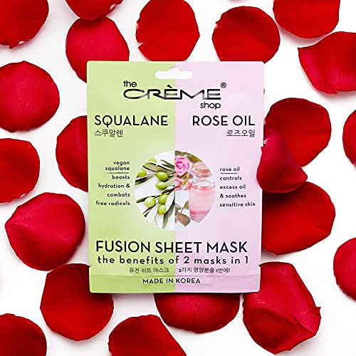 The Crème Shop Fusion Face Sheet Mask - 5 Pack (Squalane  & Rose Oil)