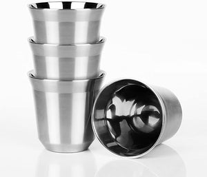 75mL (2.5 oz) Stainless Steel Espresso Cup Set