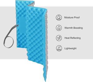 Foldable Stadium Seat Cushion, Outdoor Foam Pad (Blue, Set of 10)