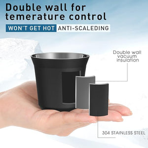 75mL (2.5 oz) Stainless Steel Espresso Cup Set (Black)