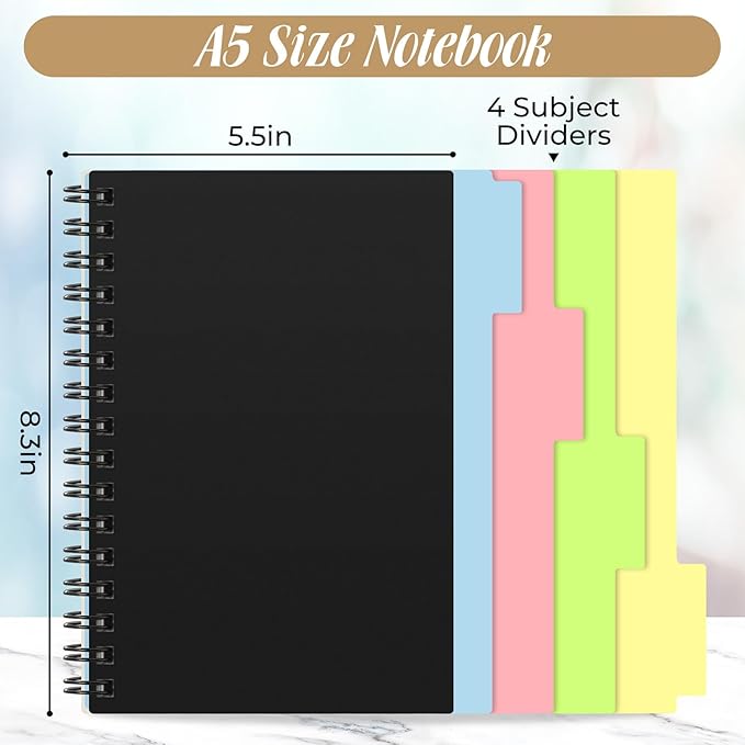 A5 Spiral Notebook with Dividers (Set of 20)