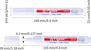 White Grout Tile Pen Grout Restorer Pen for Tile Wall Floor (Set of 12)