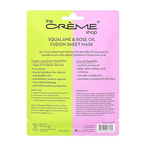 The Crème Shop Fusion Face Sheet Mask - 5 Pack (Squalane  & Rose Oil)