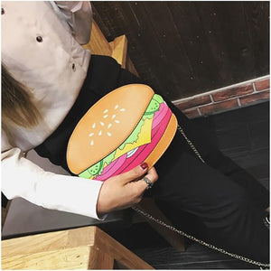 Cute PU Hamburger Crossbody Handbag
