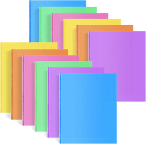 Plastic Folder with 2 Pockets & 3 Prongs (Assorted Color, Set of 12)