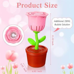 Rose Bubble Machine with LED Light (Set of 2)