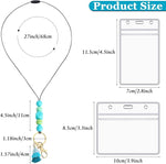 4-Pack Silicone Beaded Lanyard with ID Badge Holder (Vertical & Horizontal Holders)