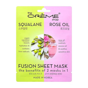 The Crème Shop Fusion Face Sheet Mask - 5 Pack (Squalane  & Rose Oil)