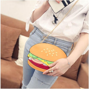 Cute PU Hamburger Crossbody Handbag
