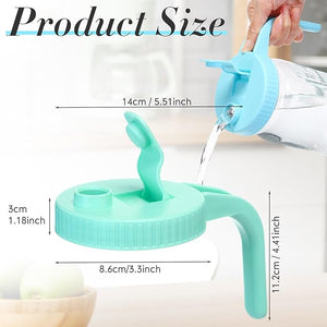 Wide Mouth Mason Jar Lid with Handle - Jar Not Included (Set of 5)