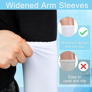 16 Pairs White UV Protection Cooling Arm Sleeves