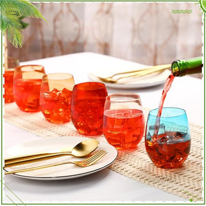 12 oz Plastic Stemless Wine Glass (Assorted Coloer, Set of 24)