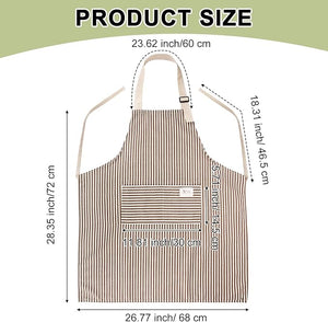 Adjustable Bib Stripe Linen Apron (Assorted Color, Set of 50)