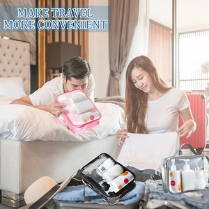 12 Pcs Clear Travel Toiletry Bag, Makeup Organizer with Handle