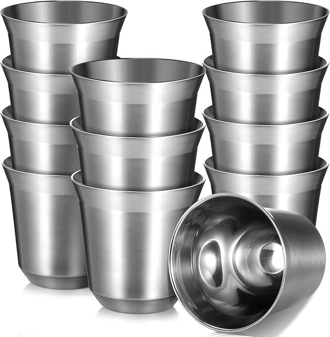 75mL (2.5 oz) Stainless Steel Espresso Cup Set
