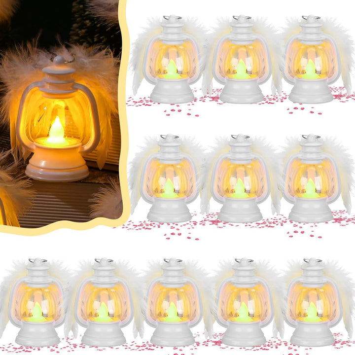 Angel Feather Wings LED Lantern (White, Set of 12)