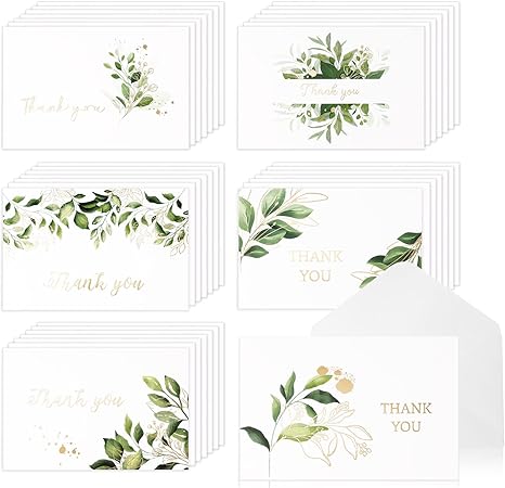 Eucalyptus Thank You Card with Envelope (Set of 120)