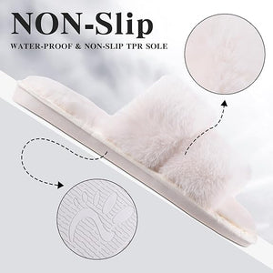 Women's Fluffy Open Toe Slipper (Pairs of 4)