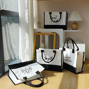 Inspirational Canvas Tote Bag (Assorted Design, Set of 4)