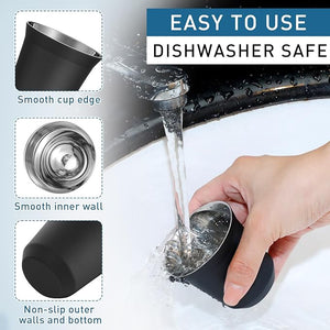 75mL (2.5 oz) Stainless Steel Espresso Cup Set (Black)