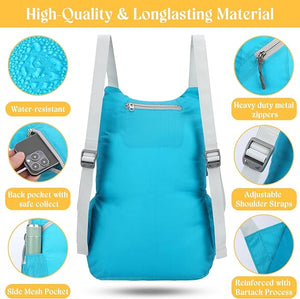 20L Lightweight Foldable Backpack- Hiking Daypack (Assorted Color, Set of 4)