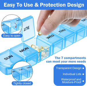 Weekly Pill Organizer Daily Pill Box (Set of 8)