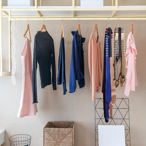 Wooden Tie Rack, Tie/Belt/Scarf Hanger with 24 Hooks 360 Degree Swivel (Set of 2)