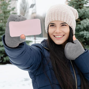 Fingerless Flip-Top Knit Gloves (black/gray/navy, Pairs of 3)