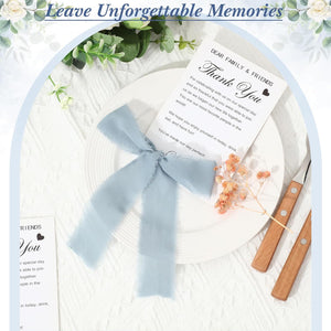 1.5" x 7 Yd Dusty Blue Handmade Frayed Edges Chiffon Silk Ribbon (Set of 30 Roll)