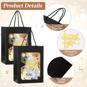 Thank You Gift Bags with Window (Set of 50)