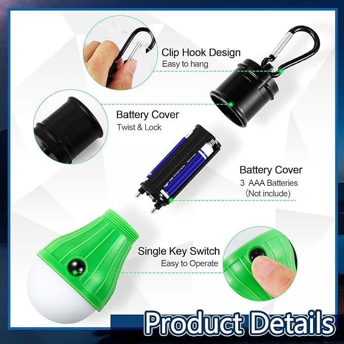 LED Lantern Bulb Light with Clip Hook (Set of 50)