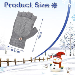 Fingerless Flip-Top Knit Gloves (black/gray/navy, Pairs of 3)