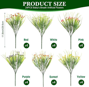 24 Bundle Baby's Breath Artificial Flower (Assorted Color)