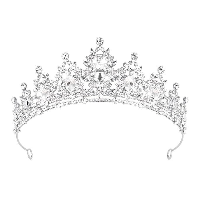Silver Crown Tiara for Women (Set of 10)