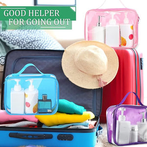 12 Pcs Clear Travel Toiletry Bag, Makeup Organizer with Handle