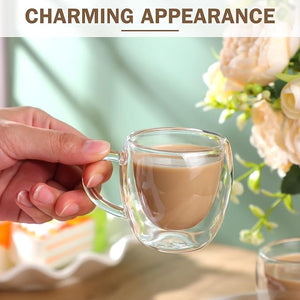 2.7 oz Double Wall Espresso Cup with Handle (Set of 10)