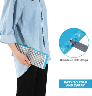 Foldable Stadium Seat Cushion, Outdoor Foam Pad (Blue, Set of 10)