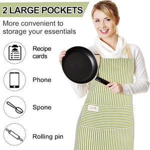Adjustable Bib Stripe Linen Apron (Assorted Color, Set of 50)