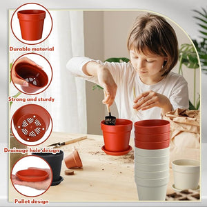 4" Plastic Plant Pot Set (Assorted Color, Set of 100)
