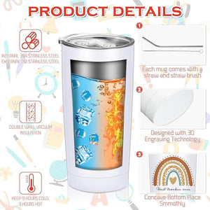 20 oz Rainbow Tumbler with stainless steel lid and straw (Set of 20)