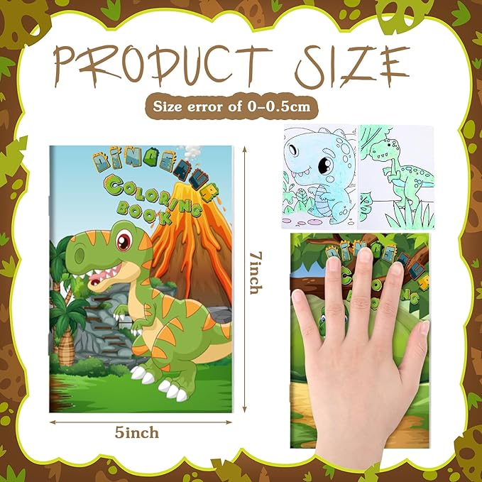 144 Pcs Water Coloring Books with Crayons (Dinosaur Theme)