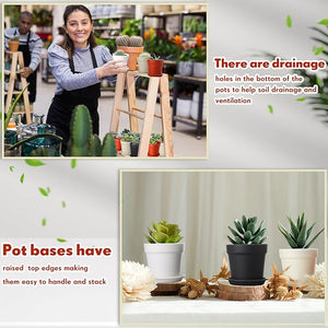 4" Plastic Plant Pot Set (Assorted Color, Set of 100)