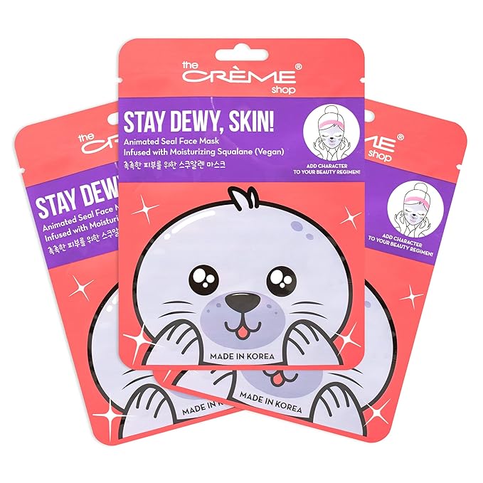 The Crème Shop Animated Face Sheet Mask - Set of 3 (Seal: Vegan Squalane)